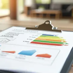 Documento con gráfico de barras y escala de colores para certificaciones energéticas.