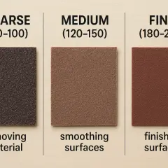 Tres lijas para pared de diferente grano: gruesa para quitar material, media para alisar y fina para acabado.