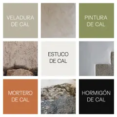 Mortero con cal en tonos tierra, parte de una paleta de materiales naturales para construcción.