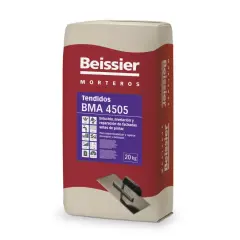 Saco de mortero Beissier BMA 4505, ideal como mortero para enlucir paredes interiores, fachadas y hormigón.