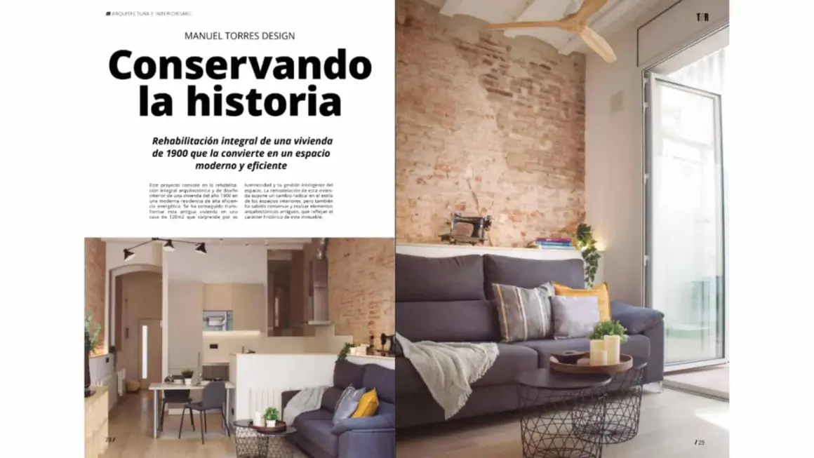 Rehabilitación integral de una vivienda de 1900, transformándola en un espacio moderno y eficiente, conservando su historia.