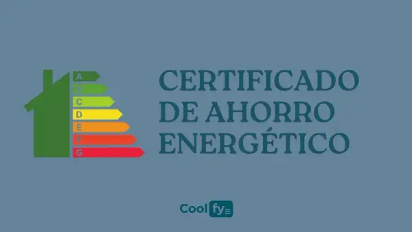Certificado de ahorro energético para edificios, con escala de eficiencia de A a G.